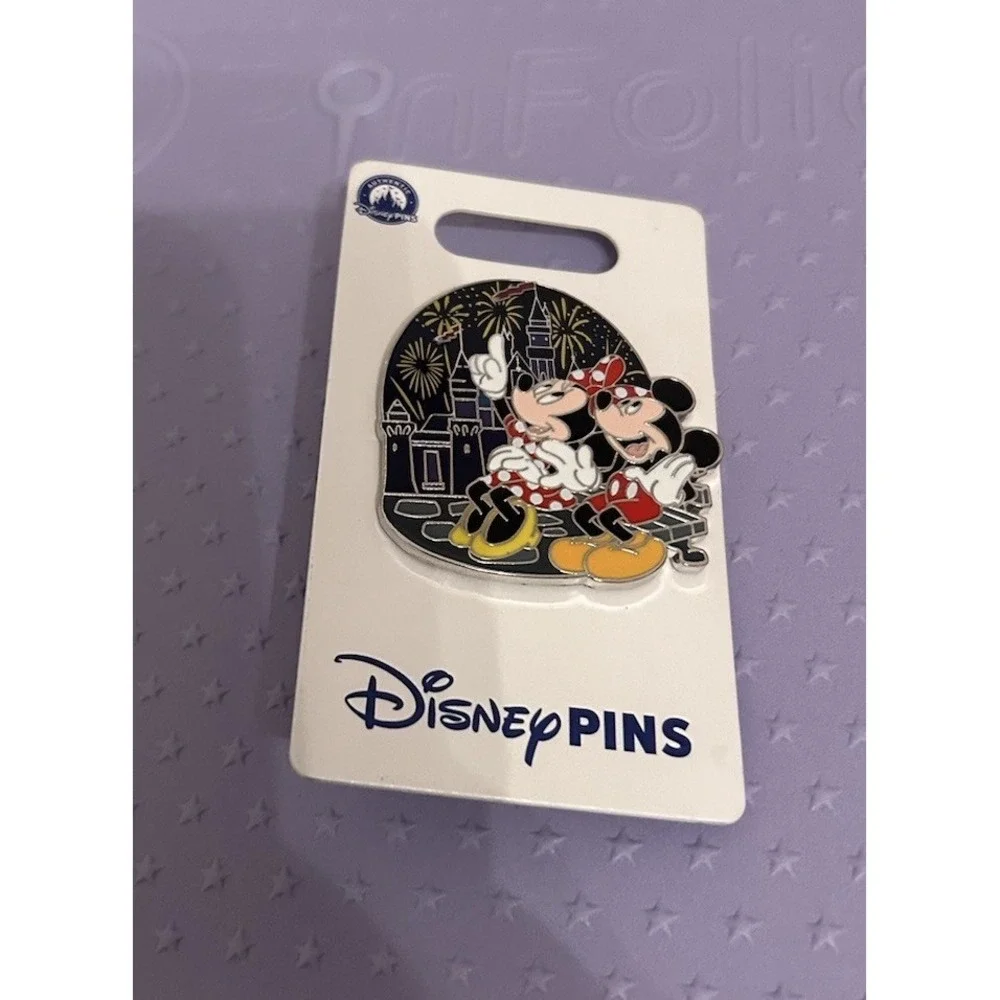 Disney Mickey & Minnie Mouse Watching Fireworks by Castle Disney‎ Parks Pin 2024